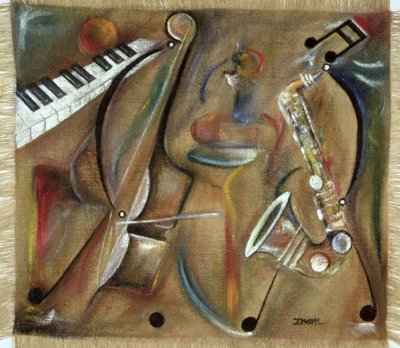 Saxofone de serapilheira (óleo na serapilheira) de Ikahl Beckford